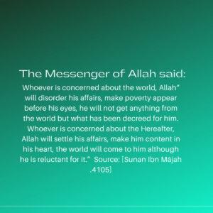 Whoever is concerned about this world